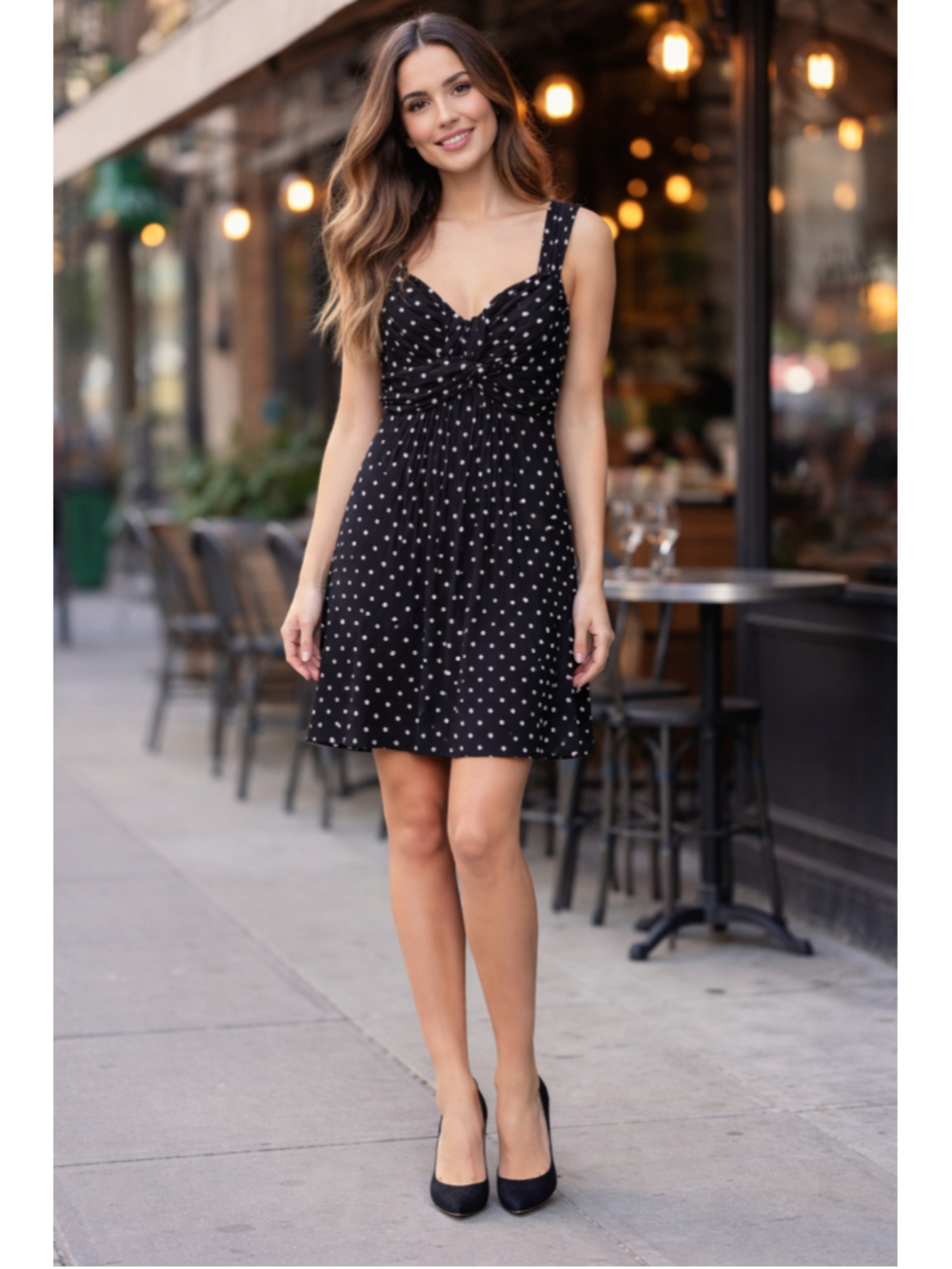 Women's INC International Concepts Polka Dot Mini Dress, Size S, Black/White
